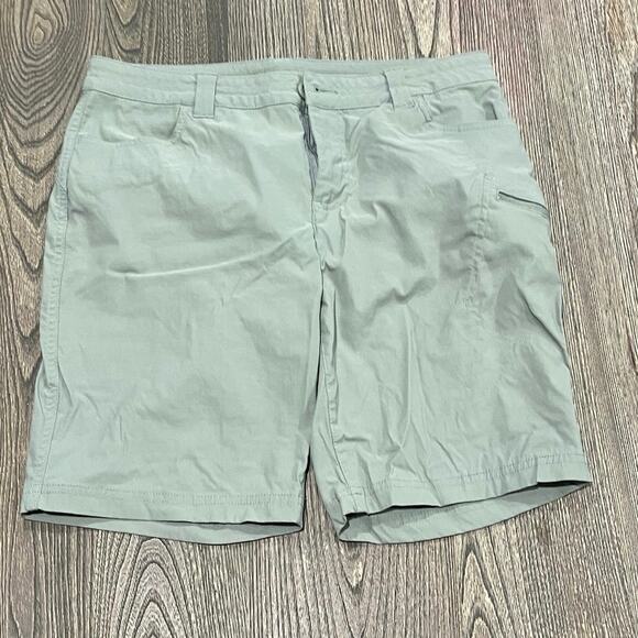 Eddie Bauer Outdoor Cargo Hiking Shorts Mid Rise Stretch Pockets Green Size 8 - Picture 1 of 7